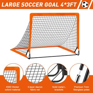 Mianda MD1601 4x3ft <strong>Pop</strong> <strong>up</strong> Folding Soccer <strong>Goal</strong> Set Nylon Fiberglass Frame Customizable Color Portable <strong>Football</strong> Training <strong>Goal</strong> - Product Image 2