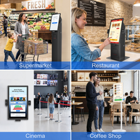 Kiosque de commande en libre-service avec écran tactile Android 24 pouces, terminal de paiement POS pour restaurant