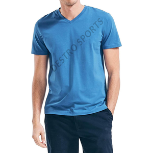 T-shirts à col en V de conception personnalisée et au design unique pour hommes Service OEM ODM T-shirts pour hommes respirants de qualité supérieure - Product Image 1