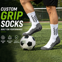Chaussettes de football personnalisées avec grip, échantillons gratuits, chaussettes de football de haute qualité pour hommes, respirantes, en coton tricoté, chaussettes de football tube.