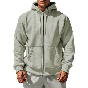 Sweat-shirt à capuche pour homme, couleur unie, doublure polaire, respirant, manches longues, vêtements de sport, commerce électronique transfrontalier - Product Image 2