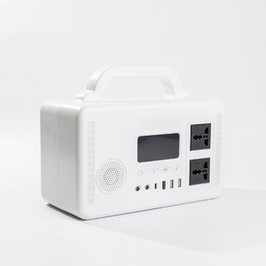 Estación de energía portátil de 300W con onda sinusoidal, batería de litio, salidas USB tipo C, AC y DC, diseño con asa blanca. - Product Image 1
