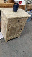 Table de chevet rustique en bois d'orme recyclé vieilli, style traditionnel, pour chambre à coucher ou salon