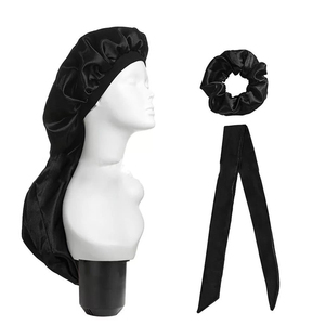 Gorro de satén con logotipo personalizado, gorro de seda <span class=keywords><strong>para</strong></span> <span class=keywords><strong>dormir</strong></span> <span class=keywords><strong>para</strong></span> cabello largo/<span class=keywords><strong>rizado</strong></span> con banda elástica - Product Image 5