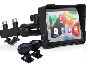 Enregistreur de moto 5 pouces Apple Carplay Android Auto sans fil avant et arrière double enregistrement DVR IPS écran moniteur multimédia - Product Image 4