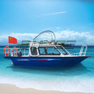 Yacht <span class=keywords><strong>de</strong></span> pêche sportive en aluminium soudé durable <span class=keywords><strong>de</strong></span> 5,5 m, coque en V profond, moteur hors-bord, bateau <span class=keywords><strong>de</strong></span> croisière en aluminium avec cabine - Product Image 6