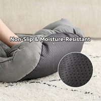 Coussin Apaisant Rond pour Animaux de Compagnie (Chats et Chiens) OEM ODM – Anti-Anxiété, Velours Doux, Confortable, Base Antidérapante, Lavable