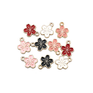 Colgantes de flor de cerezo de aleación de zinc esmaltados para la fabricación de pendientes, accesorios de joyería F0148 - Product Image 3