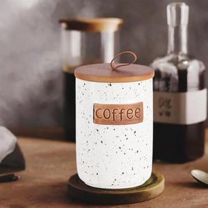 เหยือกเซรามิกทรงกระบอกขนาด800มล. สำหรับเก็บเมล็ดกาแฟใช้ในครัวกันความชื้นกันฝุ่นเกรดอาหาร - Product Image 5