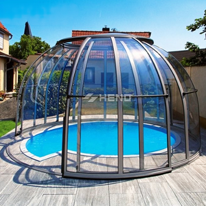 Dôme <span class=keywords><strong>de</strong></span> <span class=keywords><strong>piscine</strong></span> préfabriqué en <span class=keywords><strong>verre</strong></span> rétractable pour hôtel moderne, abri solaire, tente bulle, maison bulle, économie d'énergie - Product Image 1