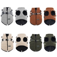 Harnais-manteau d'hiver pour chien - Gilet respirant doublé polaire épais et chaud à imprimé animal avec boucle de laisse pour usage extérieur