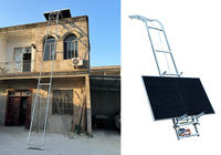 Structure en acier avec moteur et panneau solaire compatible avec palan électrique, plateforme élévatrice à panneaux solaires