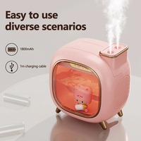 Humidificateur d'air à ultrasons pour poupées de dessin animé 500ML Diffuseur d'huiles essentielles d'arôme de grande capacité USB Veilleuses respirantes colorées