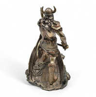 Statue personnalisée en bronze de navire viking, sculpture de guerrier avec épées, figurine de bateau, sculpture de dragon, décoration moderne abstraite pour l'extérieur