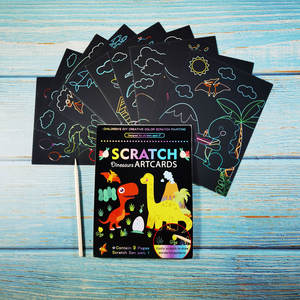 GF-pintura para rascar de color para niños, dibujo personalizado, arcoíris mágico, grafiti, papel rascador, juego de arte para niños - Product Image 6