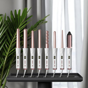 プロ用8-in-1セラミックヘアカーラーワンドセットLEDインジケーター取り外し可能バレル多機能カーリングアイロン - Product Image 2