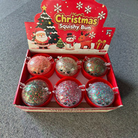 Nouveautés Jouets Squishy Pailletés de Noël en Forme de Boulette pour Adultes Anti-Stress 8,5 cm Perles à Presser Jouets Sensoriels Cadeaux de Fête