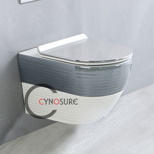 โถสุขภัณฑ์ติดผนังเซรามิกดีไซน์มินิมอลสมัยใหม่ ระบบไซโคลนฟลัชชิ่ง แบบไร้โครง ติดผนัง ระบบ P-trap เหมาะสำหรับโรงเรียน - Product Image 4