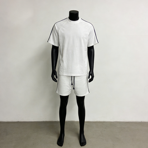 Setelan Olahraga Santai Unisex Berkualitas Tinggi Poliester Spandex Cetak Transfer Panas Pendek Santai Nyaman Bernapas 160g - Product Image 3
