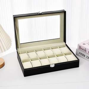Boîte de rangement en cuir pour 12 <span class=keywords><strong>montres</strong></span>, avec fenêtre, luxe léger, pour collection de vente aux <span class=keywords><strong>enchères</strong></span>, personnalisation intérieure/extérieure, vente en gros - Product Image 2