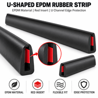 Bande de finition en caoutchouc EPDM en forme de U personnalisée avec insert rouge, bande d'étanchéité flexible en U pour tôles métalliques, portes d'armoires industrielles