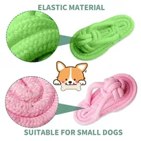 Jouet en corde pour chien, pantoufle en coton, résistant aux morsures, nettoyage des dents, couleur bonbon, tressé, jouets interactifs à mâcher pour animaux de compagnie