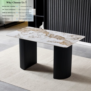 Table moderne en céramique de pierre frittée OKAY, design café simple, idéale pour la salle à manger et la décoration à domicile - Product Image 1
