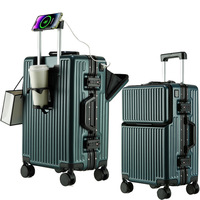 Meistverkaufter internationaler Reisekoffer, Unisex-Trolley-Koffer; nach vorne öffnender, hochkapazitätsstarker ABS-Businesskoffer