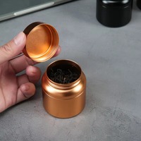 Boîte à thé en aluminium vide de luxe, qualité alimentaire, 52*H58mm, 90ml, boîte en métal pour le thé, le café, le matcha, stockage, logo personnalisé accepté
