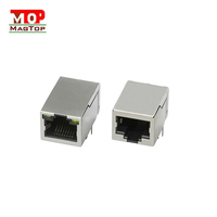 Connecteurs Ethernet RJ45 Femelle Modulaires Magnétiques LED 10/100/1000Base-TX à 2 Ports, 12 Cœurs, Blindés, Montage sur Bride