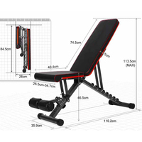 Banc de musculation multifonctionnel Haltère d'entraînement à domicile pour tout le corps Banc de musculation pliable en acier