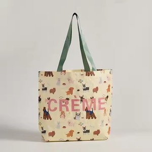 Custom Eco-Friendly Duffel <b>Bag</b> Reusable Nylon Fabric Logo Laminated PP Woven Customized Color Zipper Closure Shoulder Handle - Product Image 3
