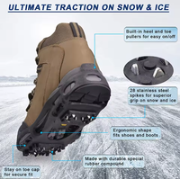 Crampons à glace en acier Tmazak très vendus, crampons antidérapants pour la marche sur la neige et la glace, pour chaussures