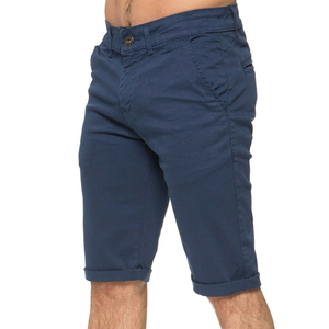 Pantalones cortos cargo con cordón de calidad para hombre 100% algodón patrón sólido cintura elástica chino pantalones cortos de entrenamiento - Product Image 5