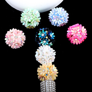 Hot Sale Inlaid <b>Colorful</b> Eight Petal Flower Ball <b>Beads</b> Rhinestone Ball Flower <b>Beads</b> for Pen Making Mobile Phone Chain - Product Image 2