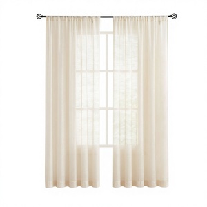 Rideaux semi-occultants <span class=keywords><strong>SHEIN</strong></span> couleur café, style Doris, pour salon moderne, collection automne – Nouveauté très prisée - Product Image 1