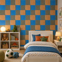Panneau mural acoustique géométrique 3D 300*300mm en feutre PET, carrelage mural insonorisant, décoration pour salon, chambre, bureau, studio, hôtel, OEM