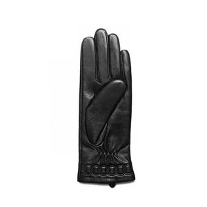 Guantes de invierno de cuero marrón para mujer, lo más vendido - Product Image 3