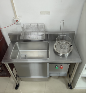 Table de préparation anti-rouille à roulettes avec bac de lavage, équipement de panure pour poulet frit, pour la vente en gros aux restaurants mondiaux - Product Image 3