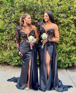 <span class=keywords><strong>Abiti</strong></span> <span class=keywords><strong>da</strong></span> sera neri lunghi con spacco laterale alto, Vestidos De Aso Ebi, abito <span class=keywords><strong>da</strong></span> <span class=keywords><strong>damigella</strong></span> d'onore per ballo di fine anno - Product Image 4