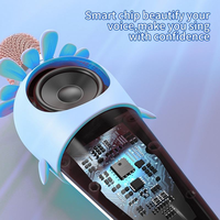 Microphone karaoké Bluetooth 5.0 pour enfants, lecteur de musique intelligent portable 4Ω 5W, changeur de voix TWS Duet avec lumière LED