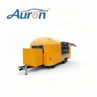 Camión de Comida Móvil Moderno Auron Retro, Remolque de Comida de Acero Inoxidable, Lámina Galvanizada, Fibra de Vidrio y Aluminio, Venta al Por Mayor