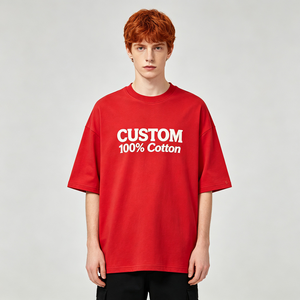 OEM Custom Logo 100% Cotton 240gsm Oversized Fit Crew Neck <b>Men's</b> T Shirt DTG Print for <b>Base</b> <b>Layer</b> Wear - Product Image 3