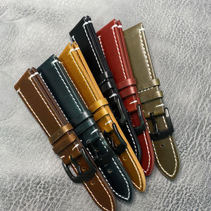 Bracelet de luxe en cuir pour <span class=keywords><strong>Huami</strong></span>/Huawei, 20mm, noir - Product Image 3