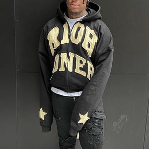 Nouveau pull à capuche en détresse pour hommes avec impression brodée hiver 100% sweat à capuche doublé en molleton de coton - Product Image 6