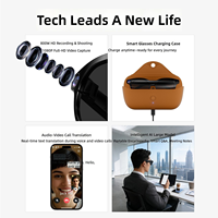 Étui de chargement 2000 mAh, Lunettes intelligentes avec appareil photo 8MP, Traduction IA ChatGPT, Traduction linguistique mondiale