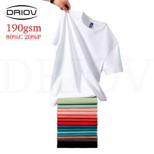 Giá Rẻ Nhất 190G 32 Gậy Tee Áo Sơ Mi Phun In Dtg In Màn Hình In Ấn Thêu Áo Thun Trống Đồng Bằng Người Đàn Ông T-Shirts - Product Image 1