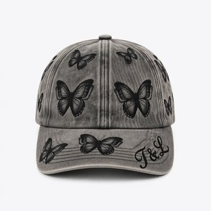 Casquette de baseball en jean délavé personnalisée, réglable, à 6 broderies plates, style vintage streetwear, tendance, OEM ODM, vente en gros - Product Image 2