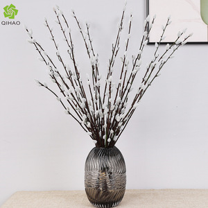 Branches de saule argenté, fleurs artificielles, 70 cm, plastique blanc, décoration intérieure, décoration de bureau, décoration de mariage, décoration de la maison, QH-55140 - Product Image 1