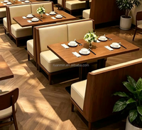 Ensemble de banquettes pour restaurant commercial avec structure en bois et revêtement en cuir PU, banquette sur mesure pour café et hôtel